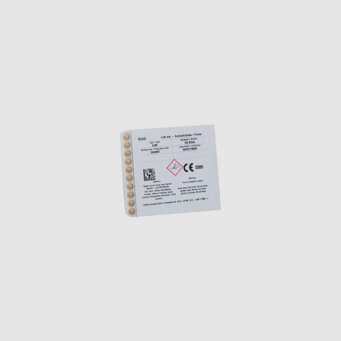 GECO AMORCES SMALL PISTOL 4.45 mm (4152) Boîte de 100 pièces, image 1 sur 3