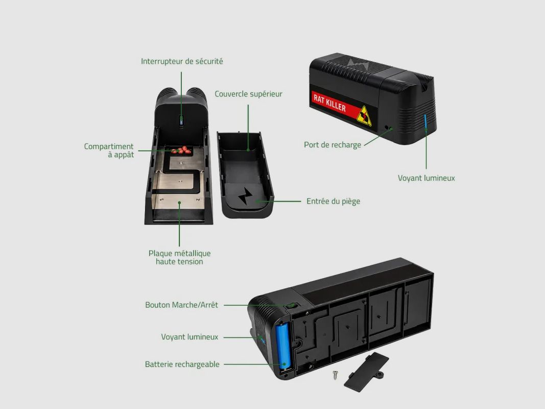 Piège à souris électrique USB - 2500V - 30 chocs par recharge, image 16 sur 19