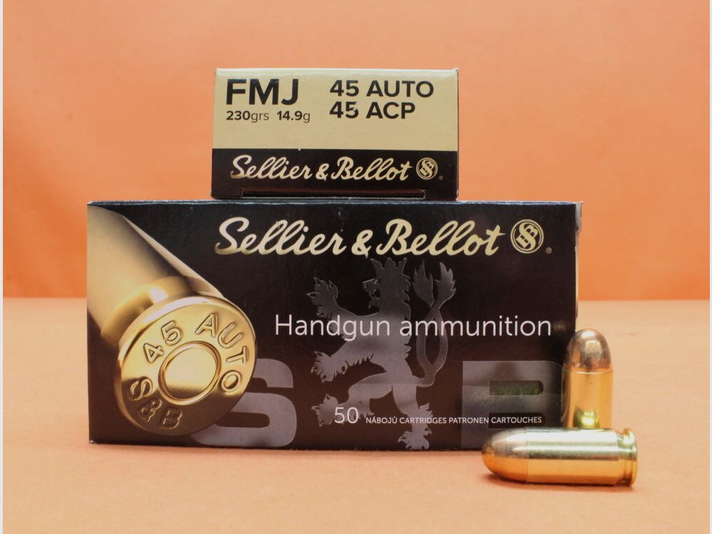 Sellier & Bellot Patrone .45Auto S&B/ Sellier&Bellot 230grs FMJ VE 50 Patronen/ 14,9g Vollmantel