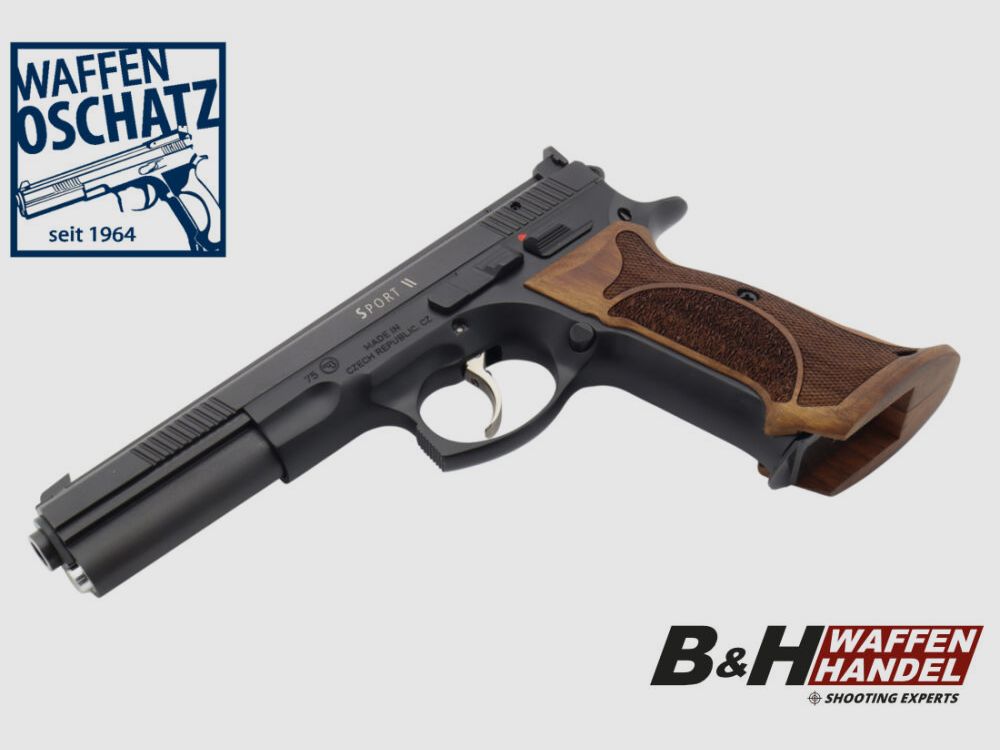 Waffen Oschatz Sport II SA/DA 6" Longslide Matchpistole Nussbaum Matchgriff original von Waffen-Oschatz Stuttgart CZ75
