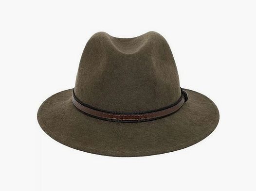 Cappello arrotolabile color kaki con fascia in pelle, taglia 56