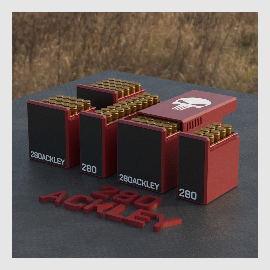 Filamelt Munitionsbox / Ammo Box .280 Ackley – Patronenbox für 50 Schuss, Made in Germany