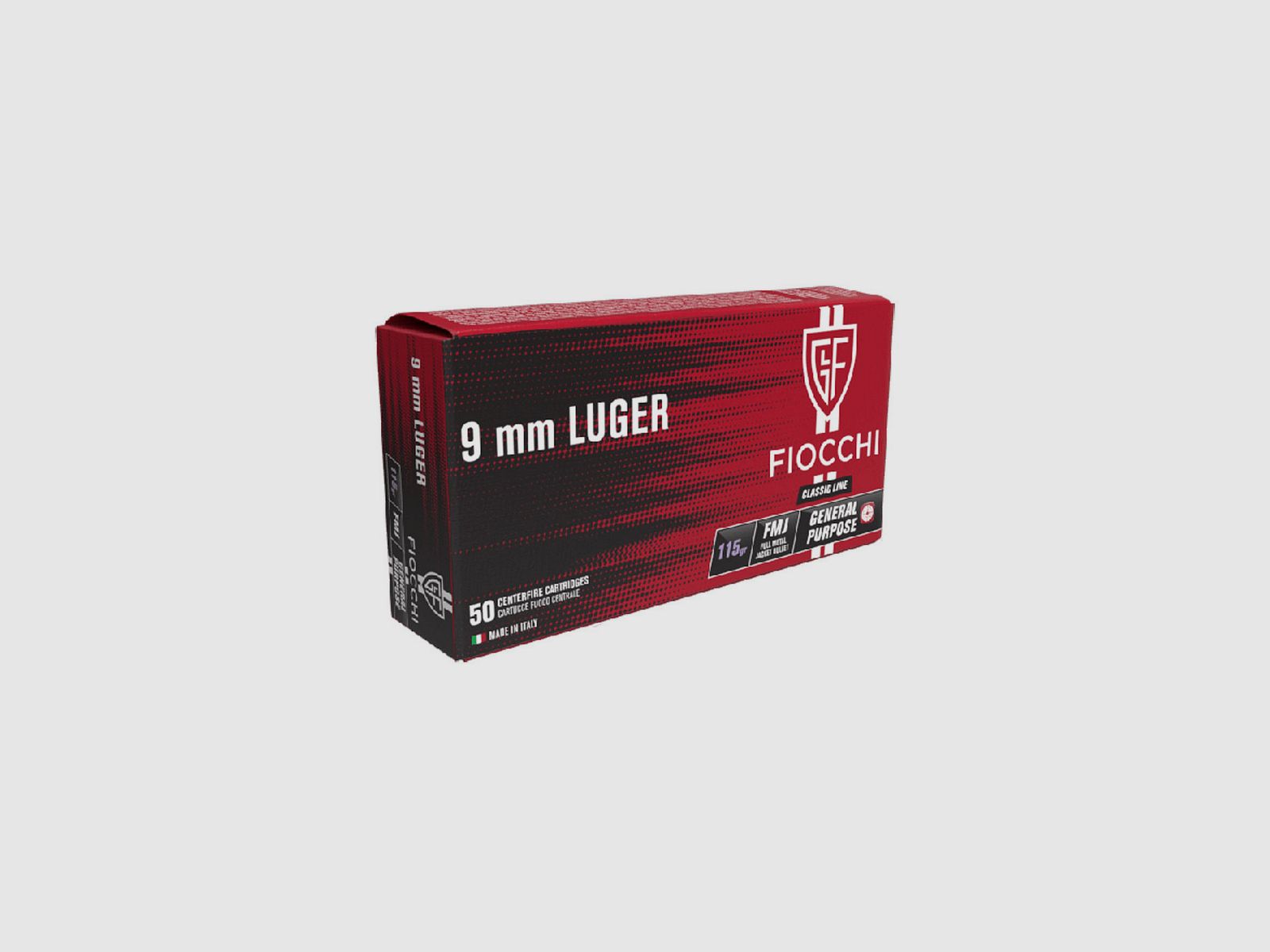 Fiocchi Munition Zentralfeuer 9 Parabellum 115 grains (Vollmantel), Bild 1 von 2