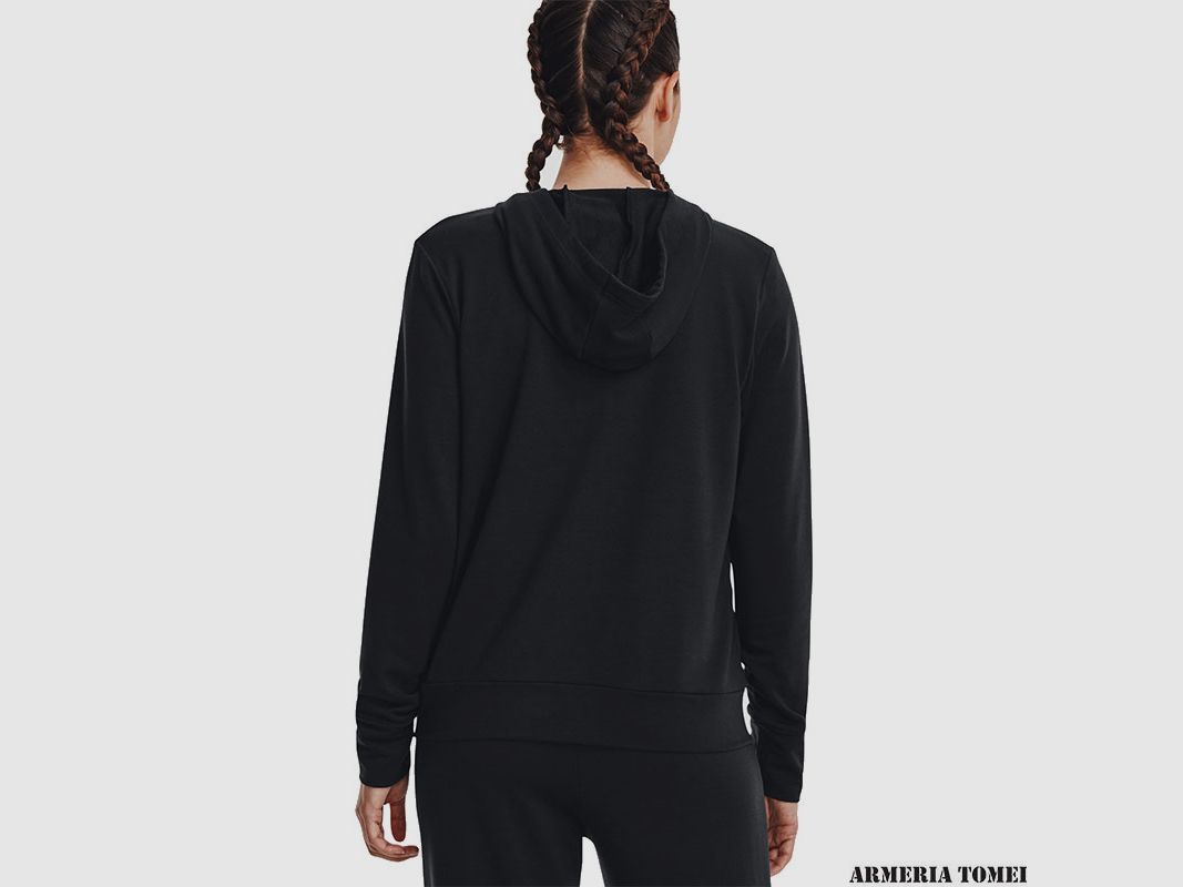 UNDER ARMOUR – DAMEN – RIVEL TERRY FZ HOODIE Schwarz / Weiß – 001, Bild 4 von 5