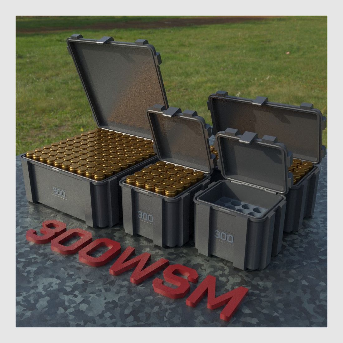 Filamelt ammunition box / .300 WSM / 'flip lid' / cartridge box, ammo box, image 3 of 8