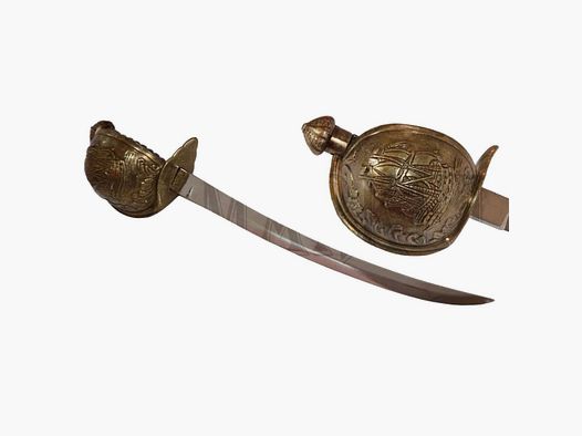 Couteau à lettres sabre de pirate et décorations sur la poignée