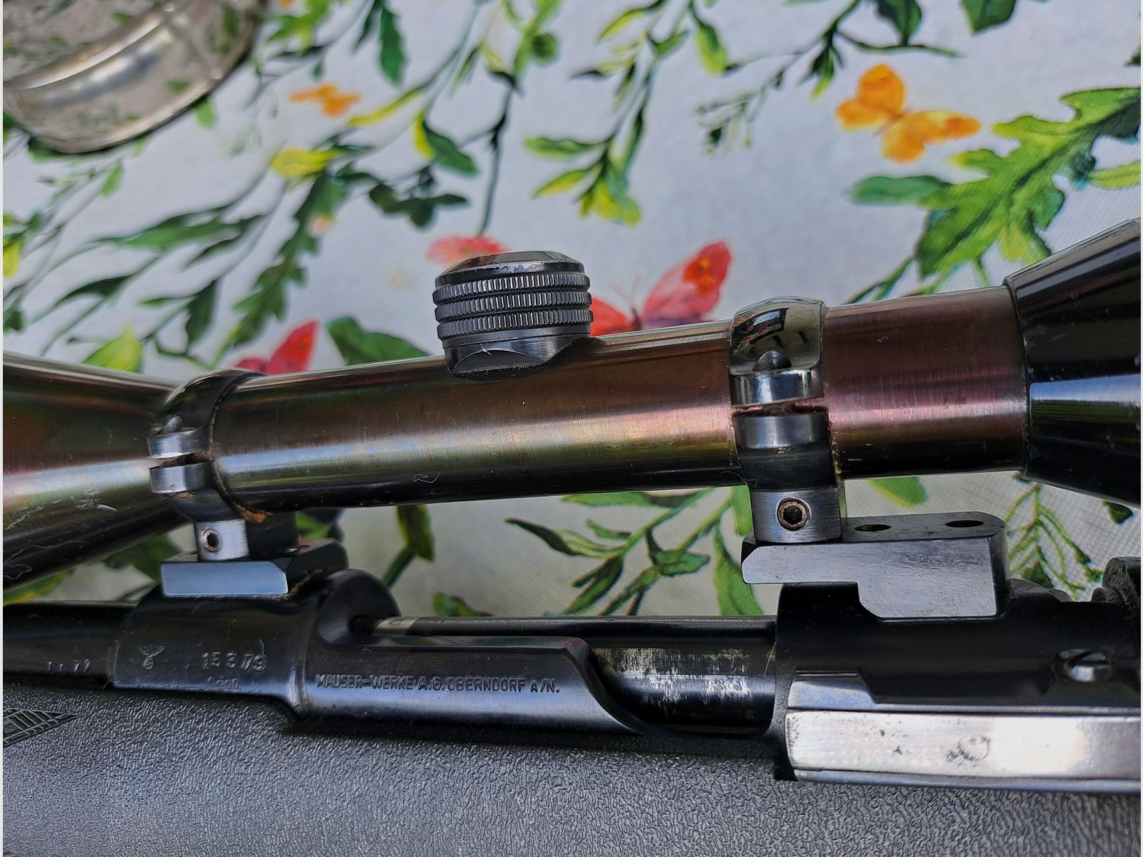 Mauser jagdlich  8 x 57 IS metrisch  mit Zielfernrohr Helia S  8 x 56  Kahles Wien sowie Trageriemen