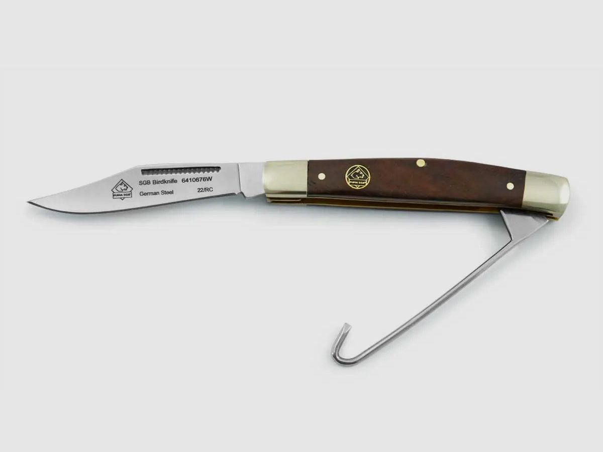 Puma SGB bird knife with hook, Jacaranda