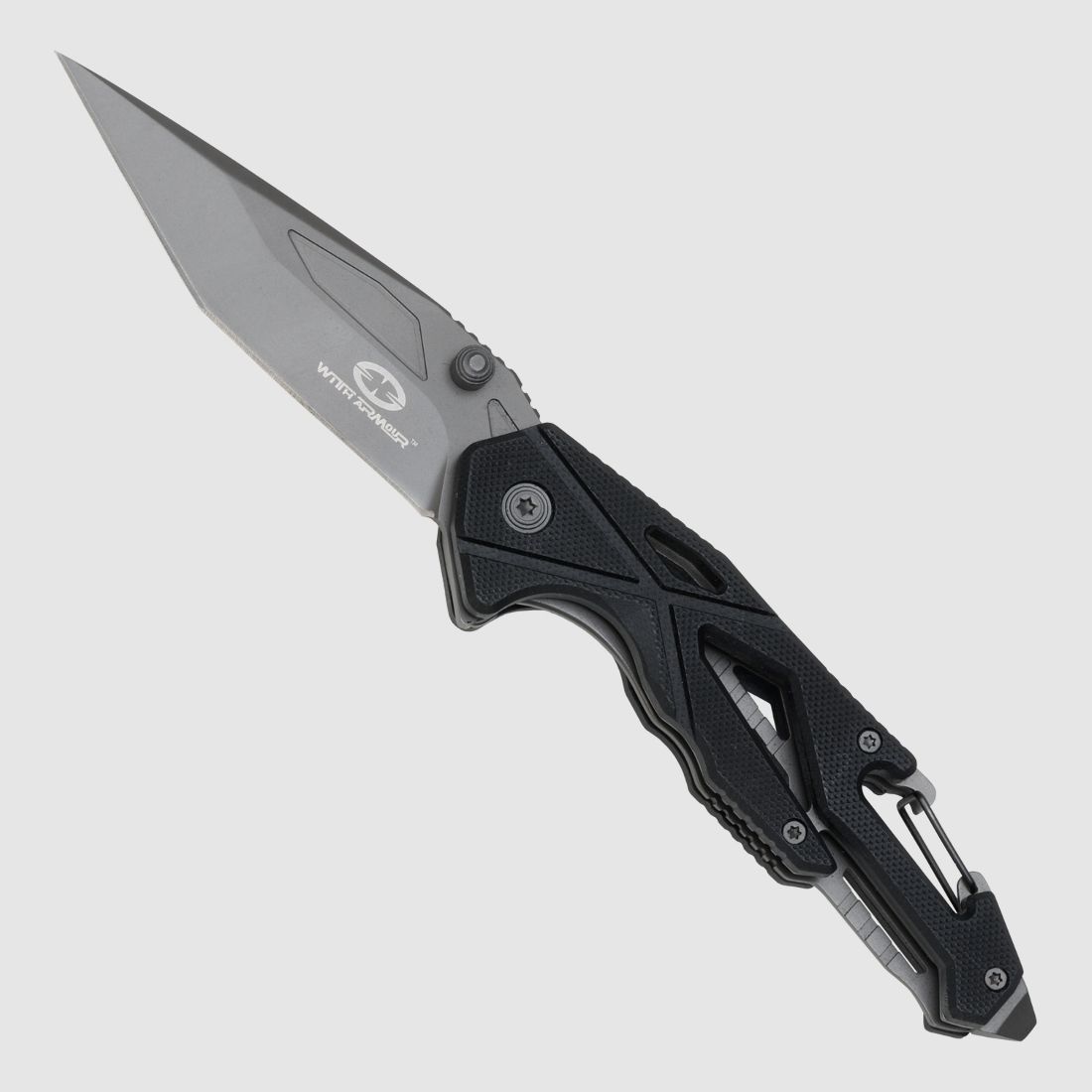 Taschenmesser Spider mit Tantoklinge und Karabiner