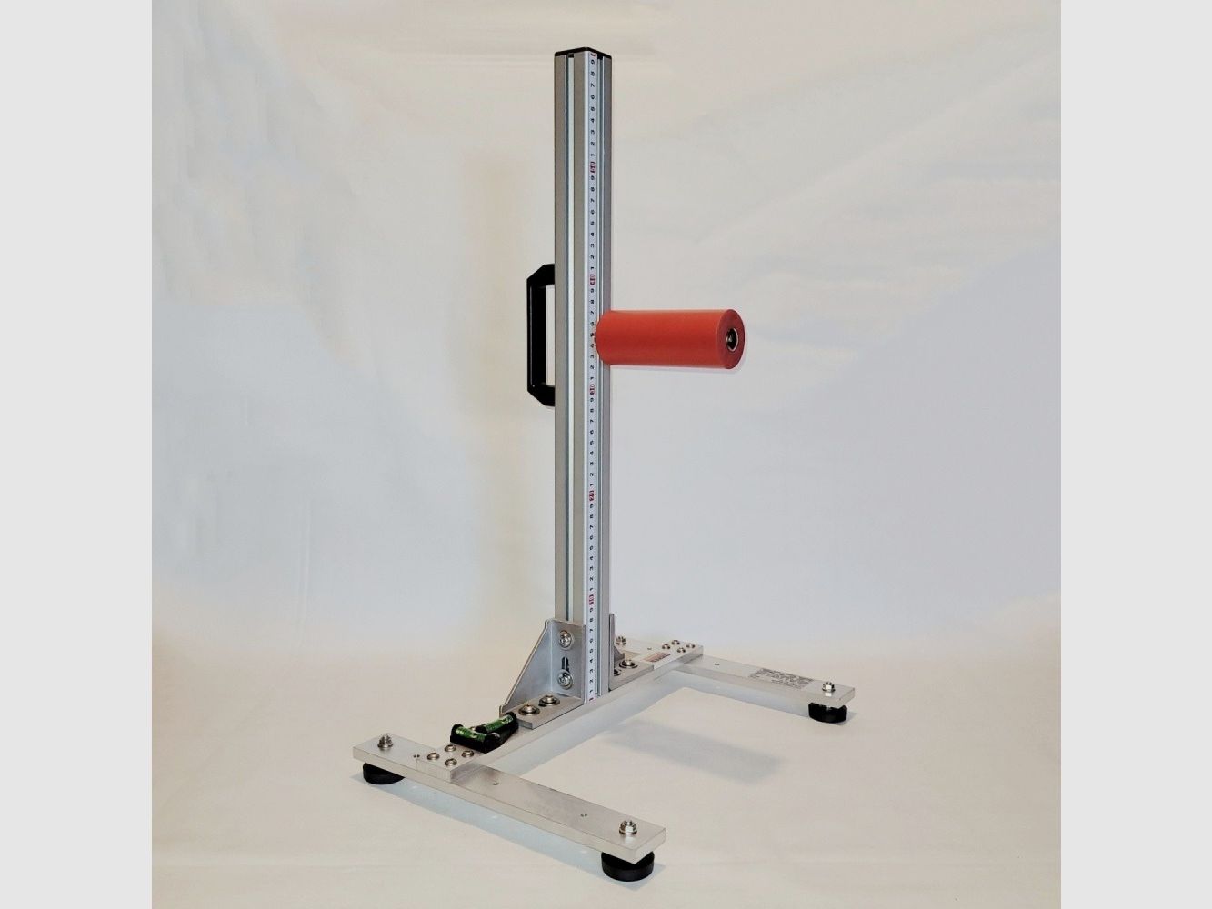KGF Auflagestativ - Auflageständer Alu H-600-Pro mit Buchenholz-Auflage, Waage, Griff und Maßband