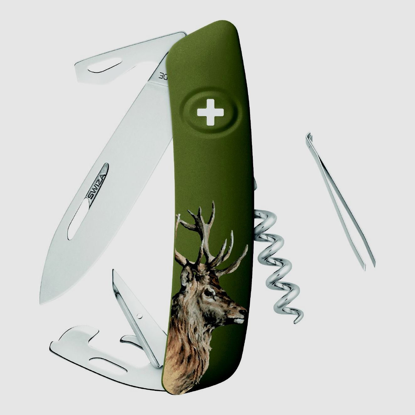 Swiza Klappmesser D05 Hirsch  Klingenlänge: 7,5cm - Stahl 440 Klingensperre