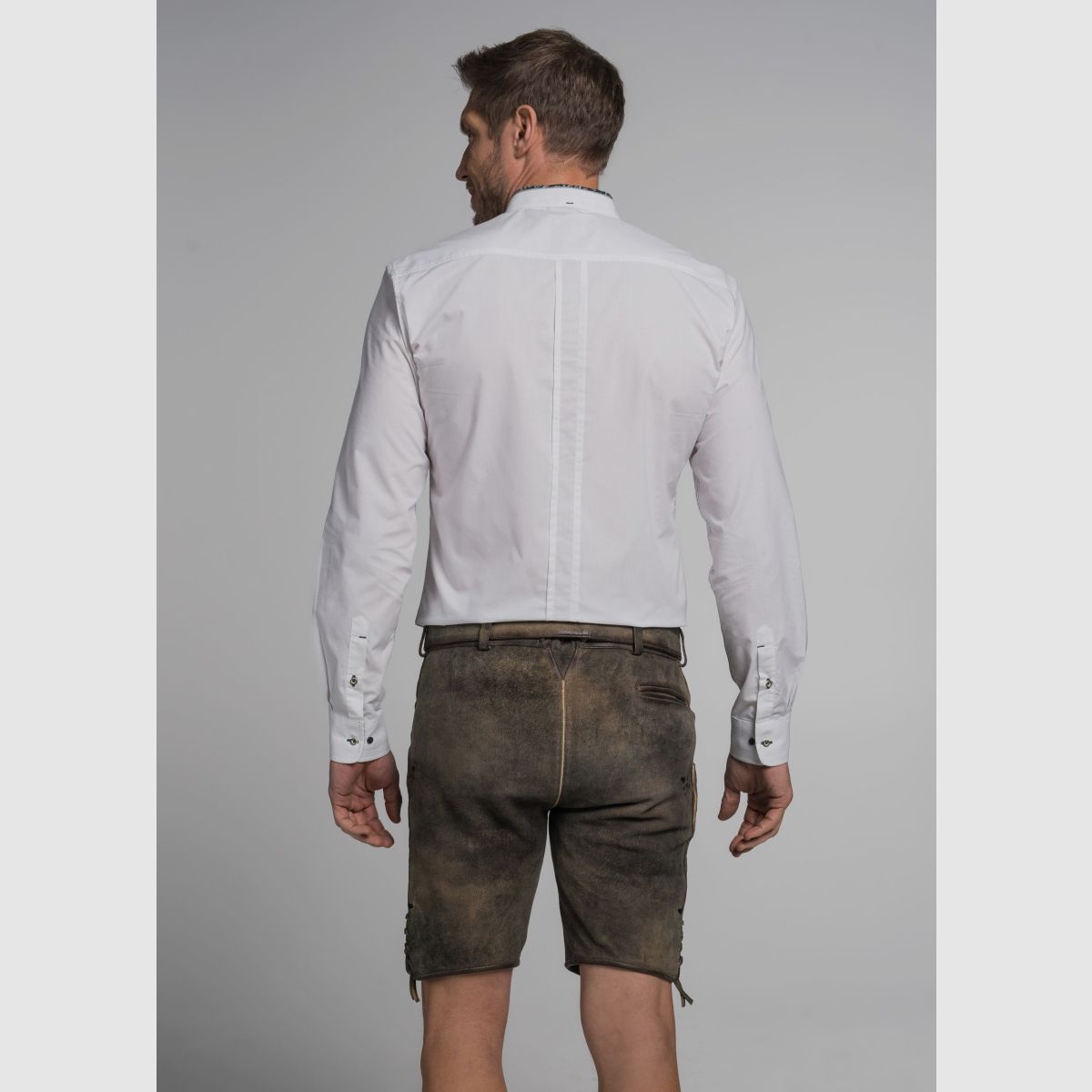 SPIETH & WENSKY Silas Stehkragen Hemd Slim Fit