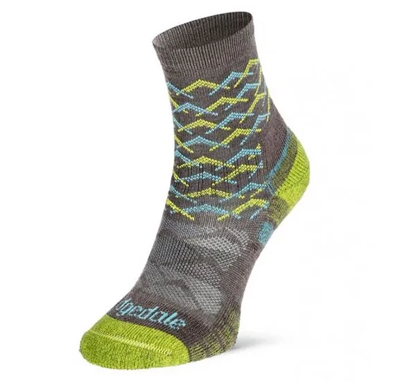 BRIDGEDALE Hike Lightweight Merino 3/4 Crew women's hiking socks – brown/lime