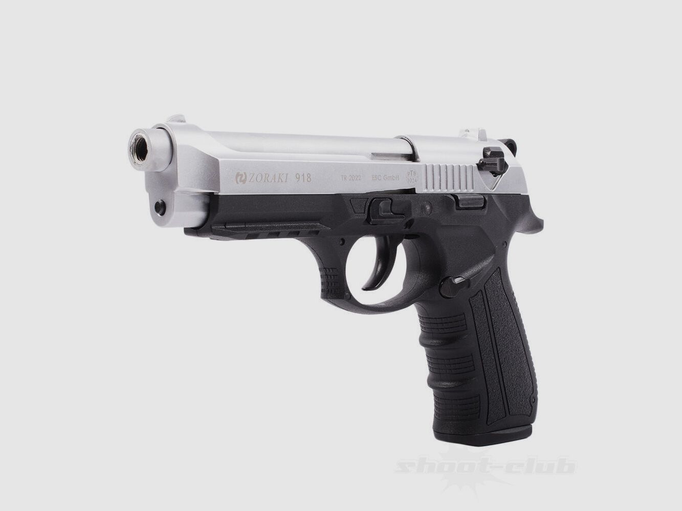 Zoraki 918-P Matt Chrom Schreckschusspistole 9 mm P.A.K.