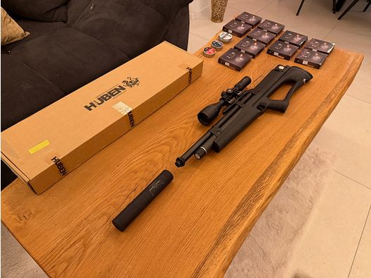 Huben K1 +!! 2000 Schuss ZAN Slugs!!+ JADS Schalldämpfer + Hawke Zielfernrohr