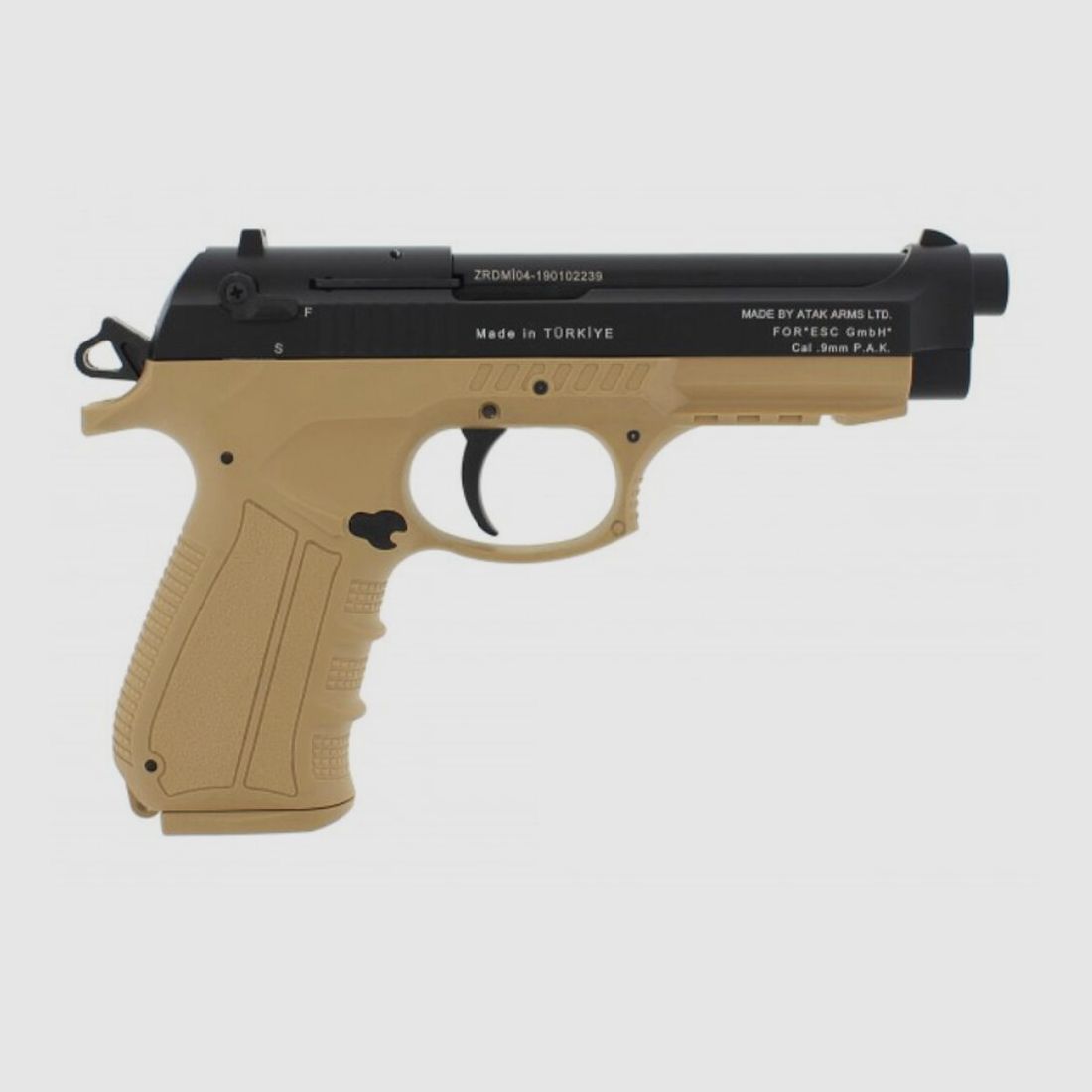 Zoraki 918-P Pistola a Salve Desert 9mm PAK Set di Cartucce, immagine 2 di 4