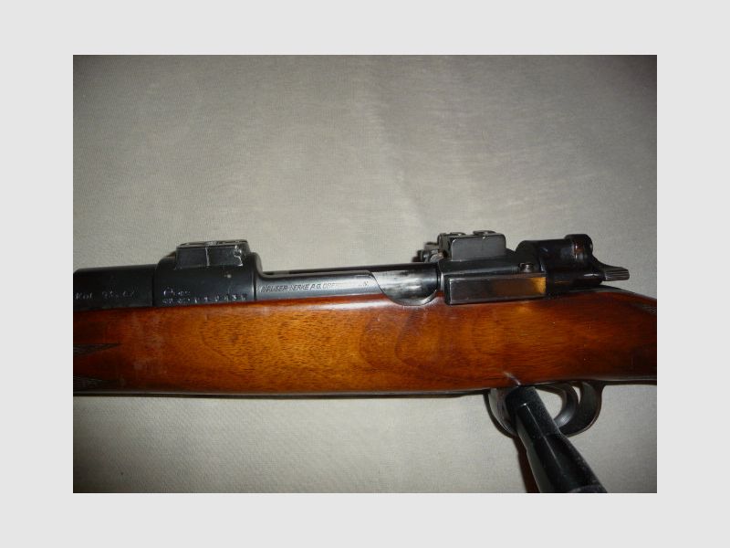 Original Mauser 98er Repetierer avec histoire : Cal. 9,3x62, longueur du canon environ 60cm, montage pivotant EAW,