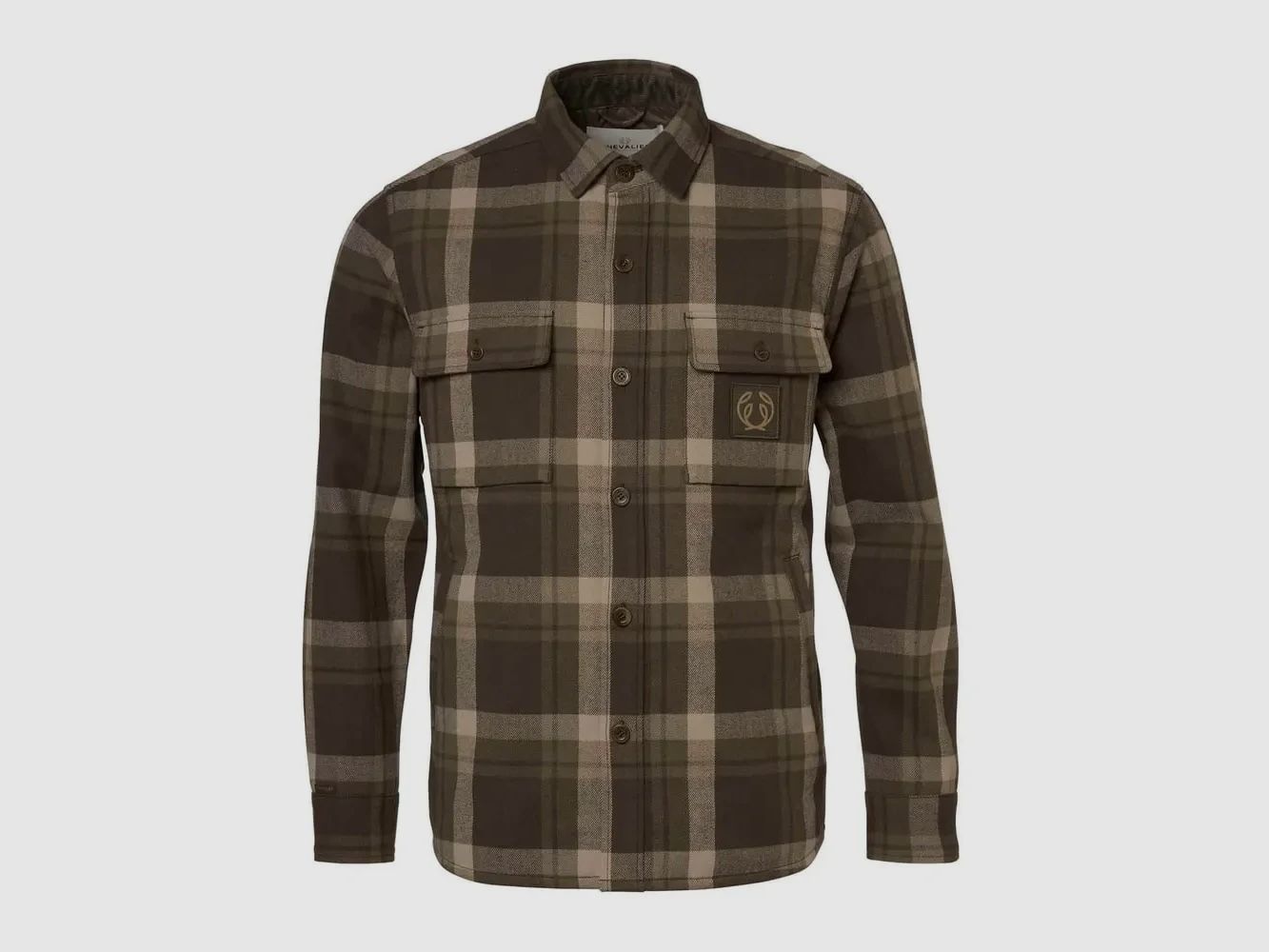 Chevalier Axe Overshirt Men Timber Brown Checked XL