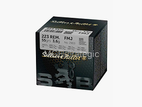 Sellier & Bellot .223 Rem. Vlm BT 3,6g/55grs. S+B .223Rem FMJ 55 grs - geen verzending, alleen afhalen!