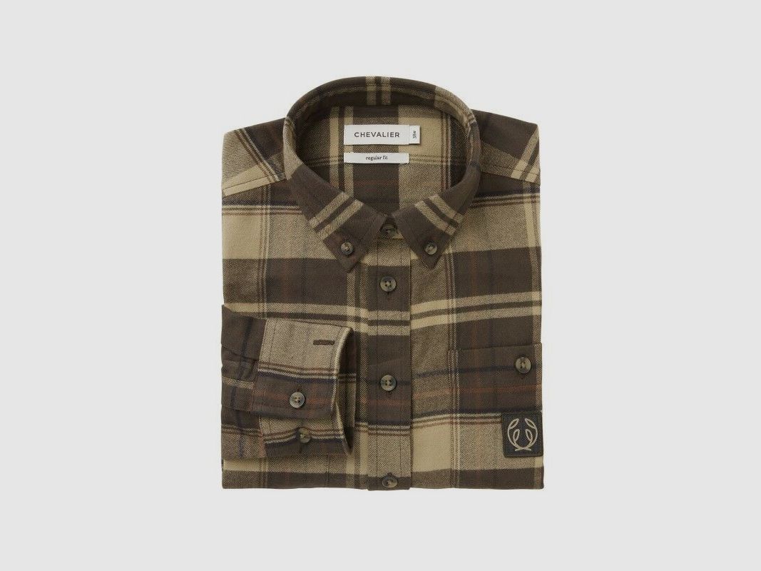 Chevalier Damen Flanellbluse Heron October Soil Brown Checked