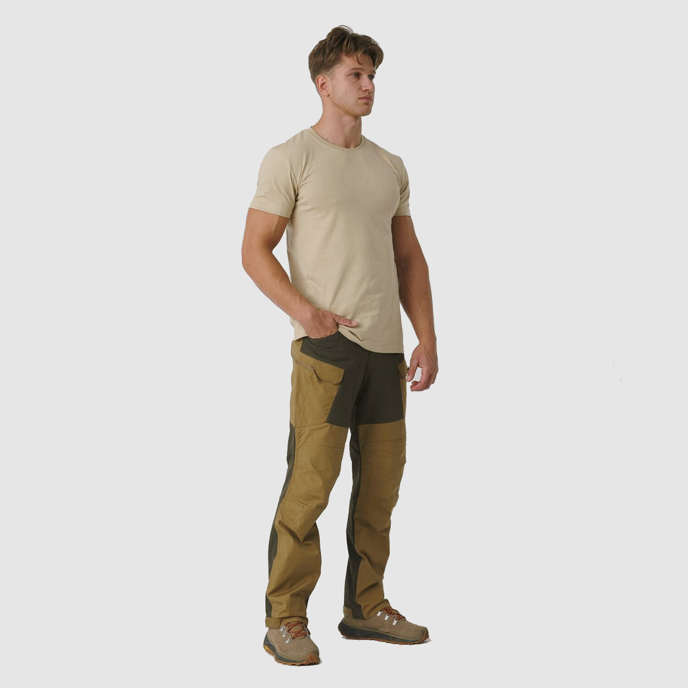 PANTS – MEN – HELIKON-TEX – HYBRID OUTBACK PANTS DuraCanvas/VersaStretch Coyote / Taiga Green A, image 2 of 8
