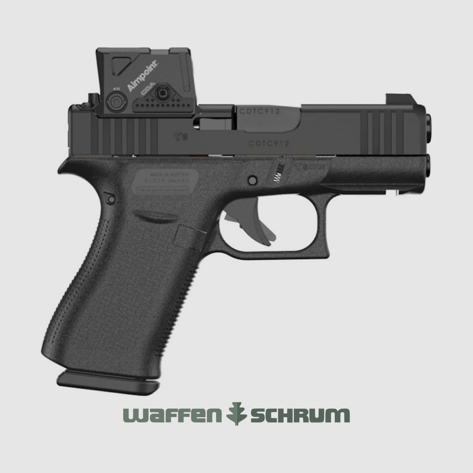 Glock G43X A-Cut Combo Aimpoint COA