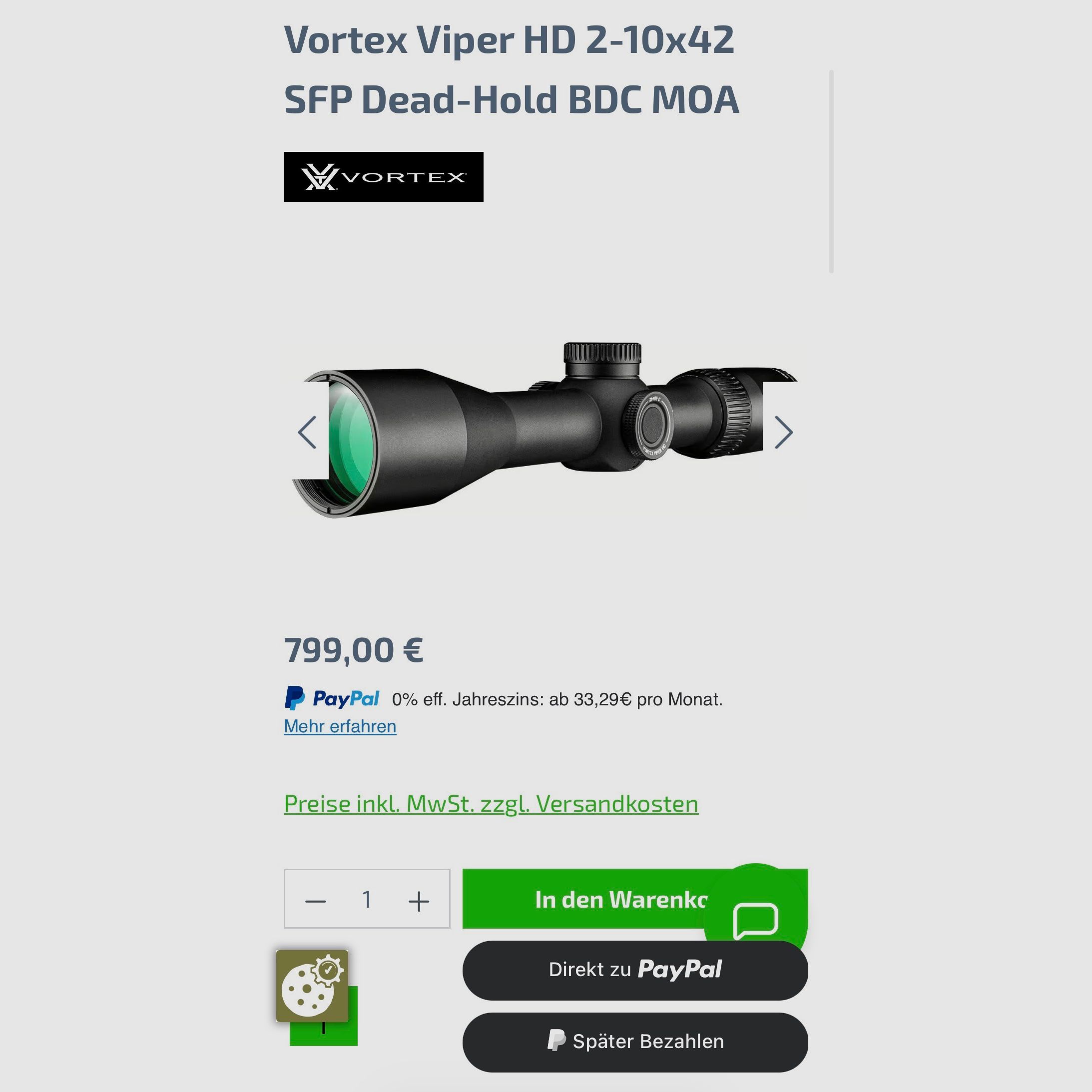Vortex Viper HD 2-10x42 brand new