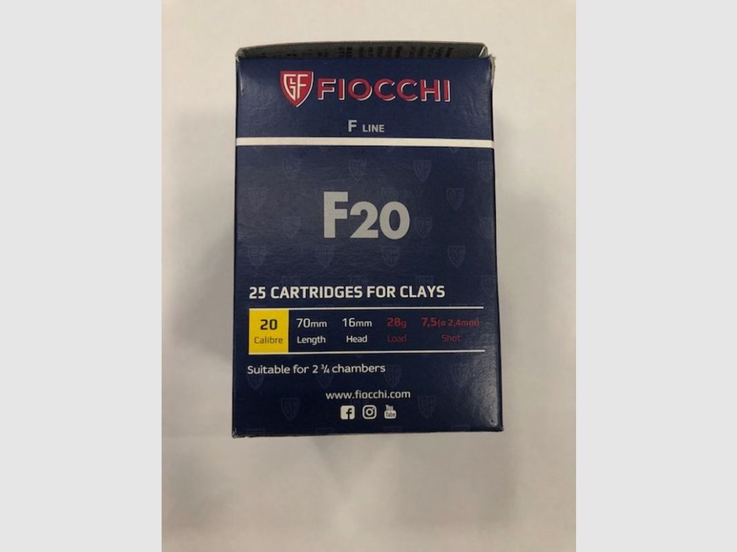 FIOCCHI CARTOUCHES C20 TRAP 7 1/2, image 2 sur 3
