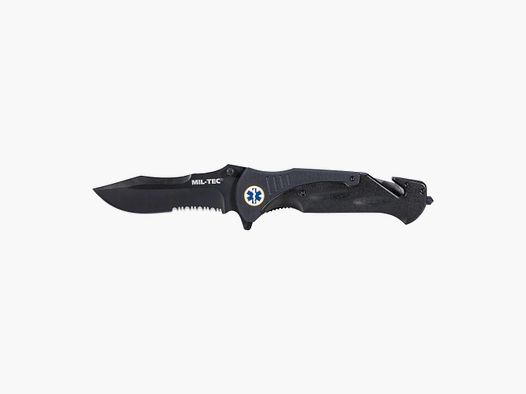 Mil-Tec Mil-Tec Rettungsmesser Pocket Knife 440/G10 schwarz