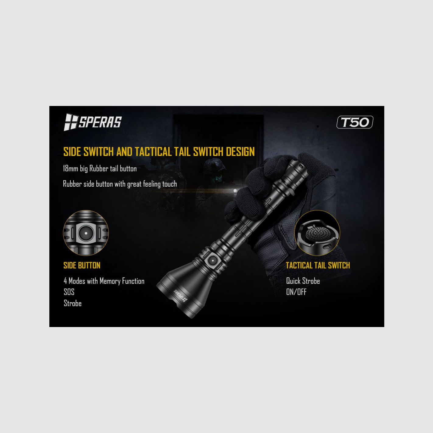 SPERAS T50K USB-C wiederaufladbare Jagd-Taschenlampe, Bild 10 von 16