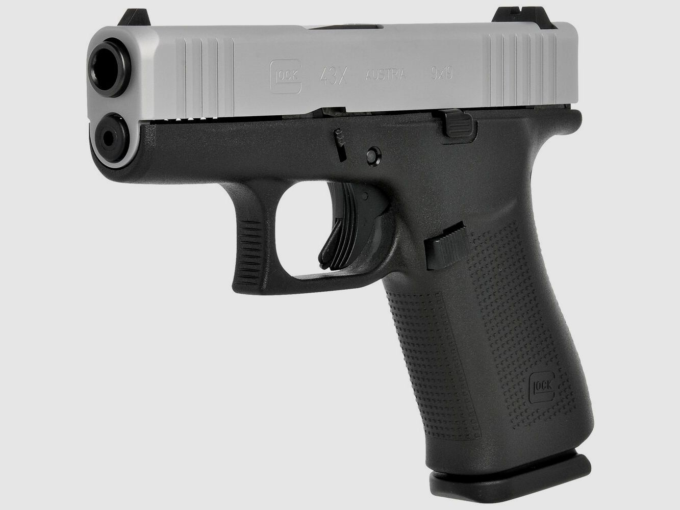 Glock 43X silver slide Pistole