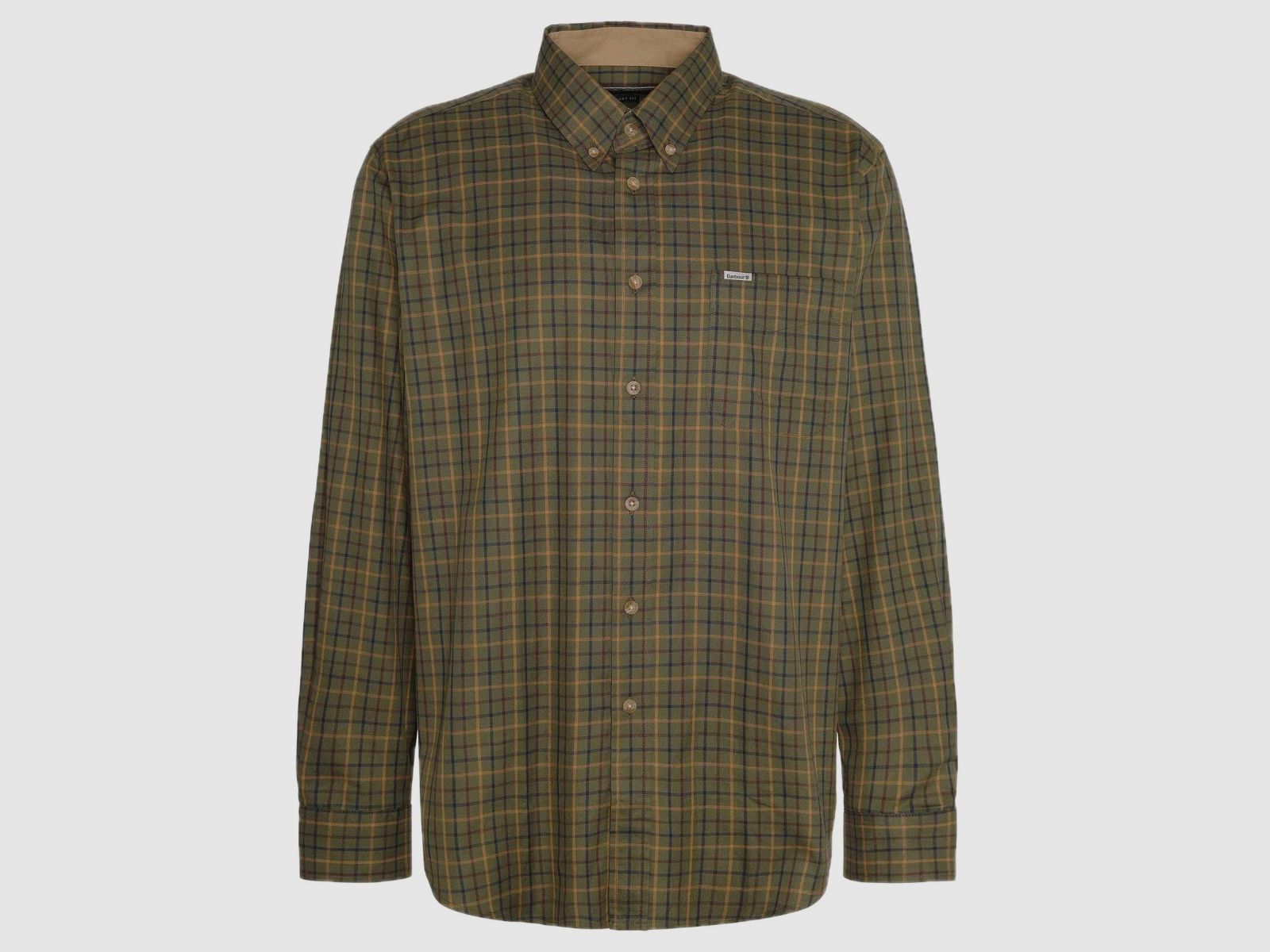 CAMICIA BARBOUR Tattersall Verde Oliva Comfort Fit