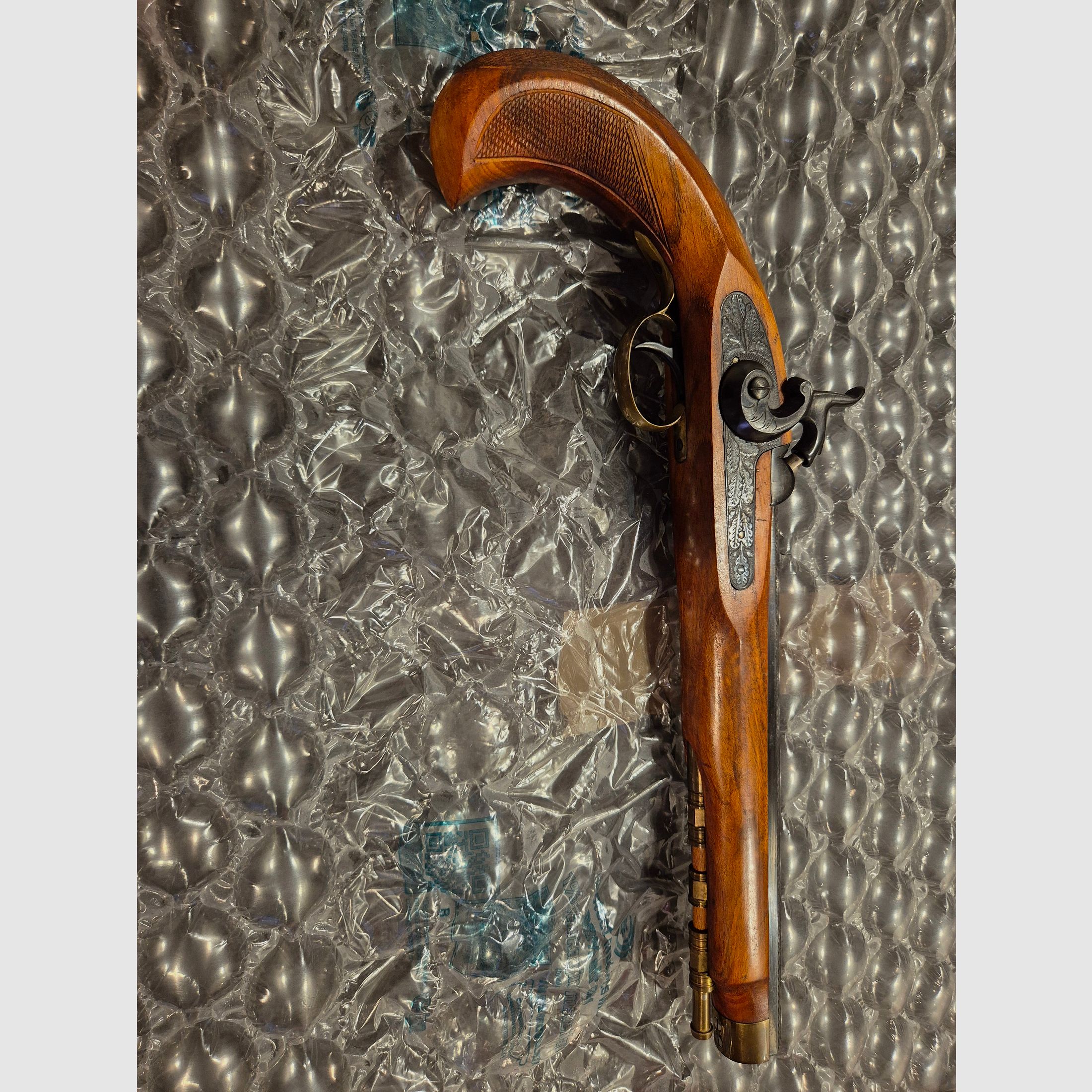 Vorderlader Perkussion Pistole mit sehr schöner Gravur 