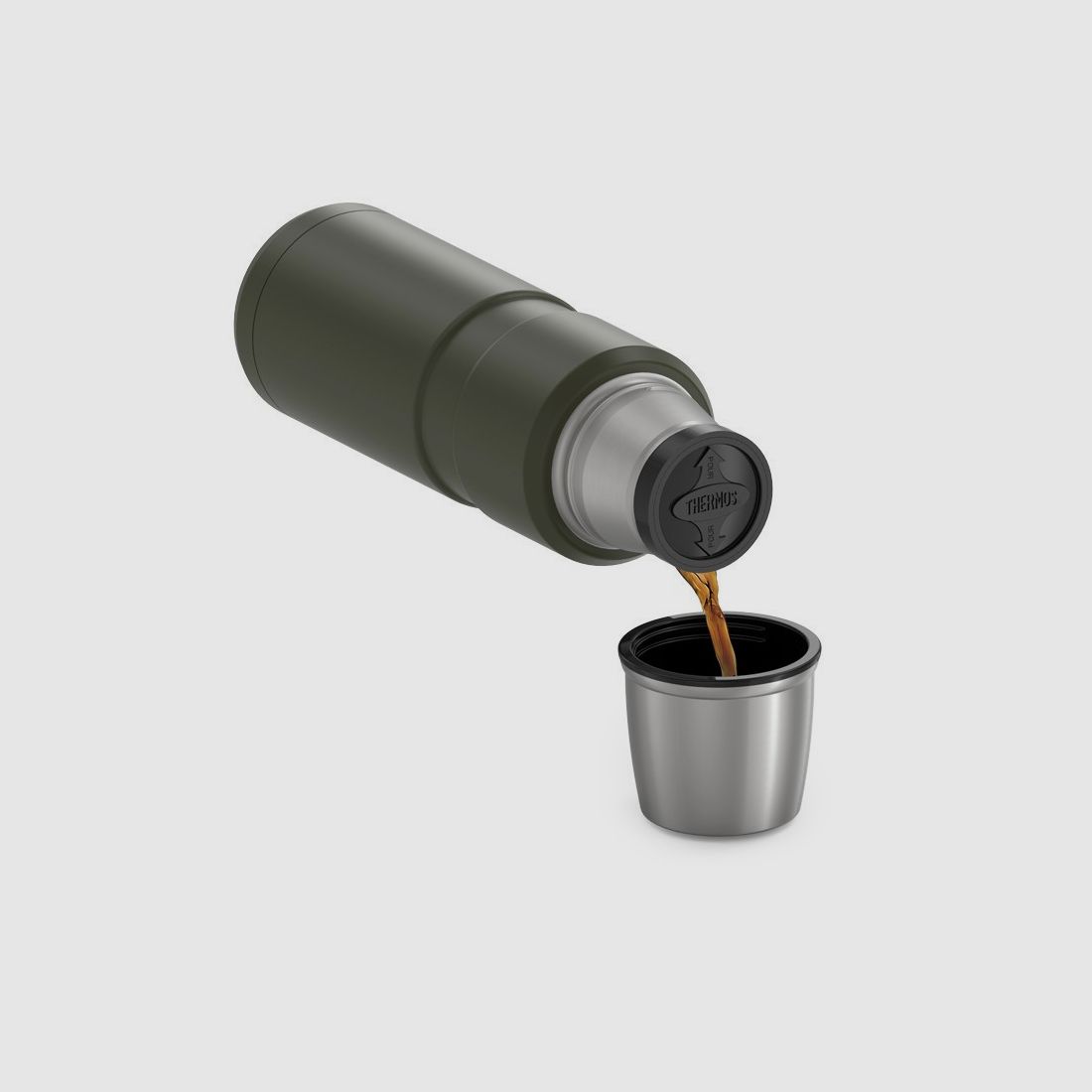 Thermos gobelet isotherme vert militaire 470 ml, image 3 sur 5