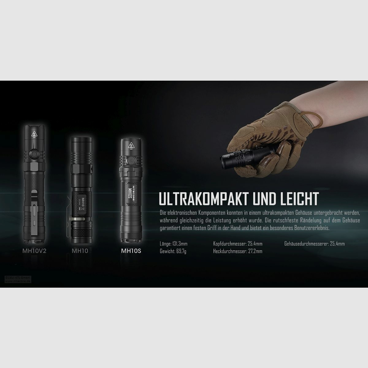 Nitecore MH10S Taschenlampe 1800 Lumen