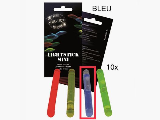 10 Mini Cyalumes (Leuchtstäbe) 4cm BLAU