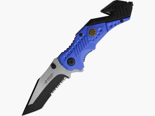 Rescue Taschenmesser blau/schwarz  federunterstützte Klinge