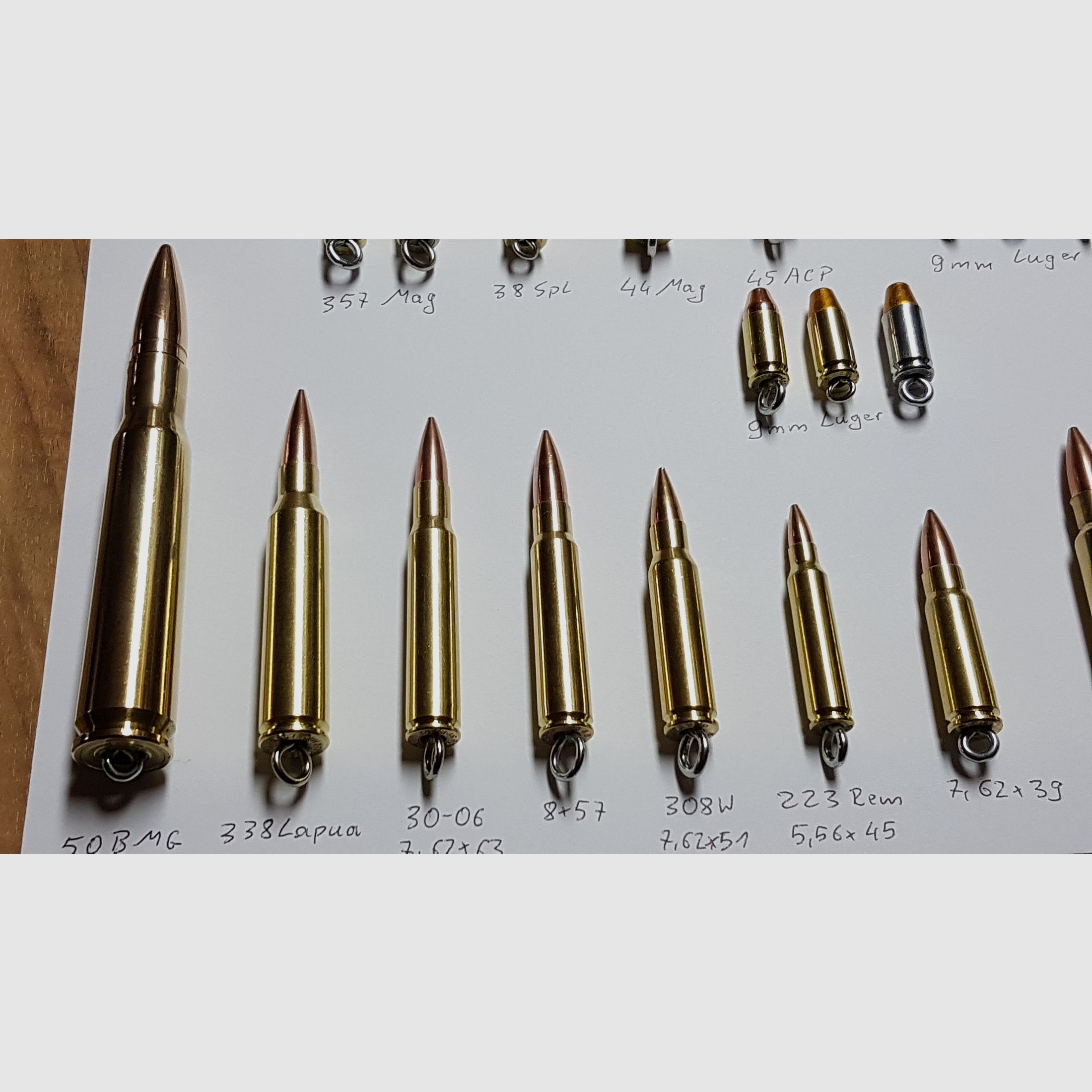 Schlüsselanhänger Patrone verschiedene Kaliber