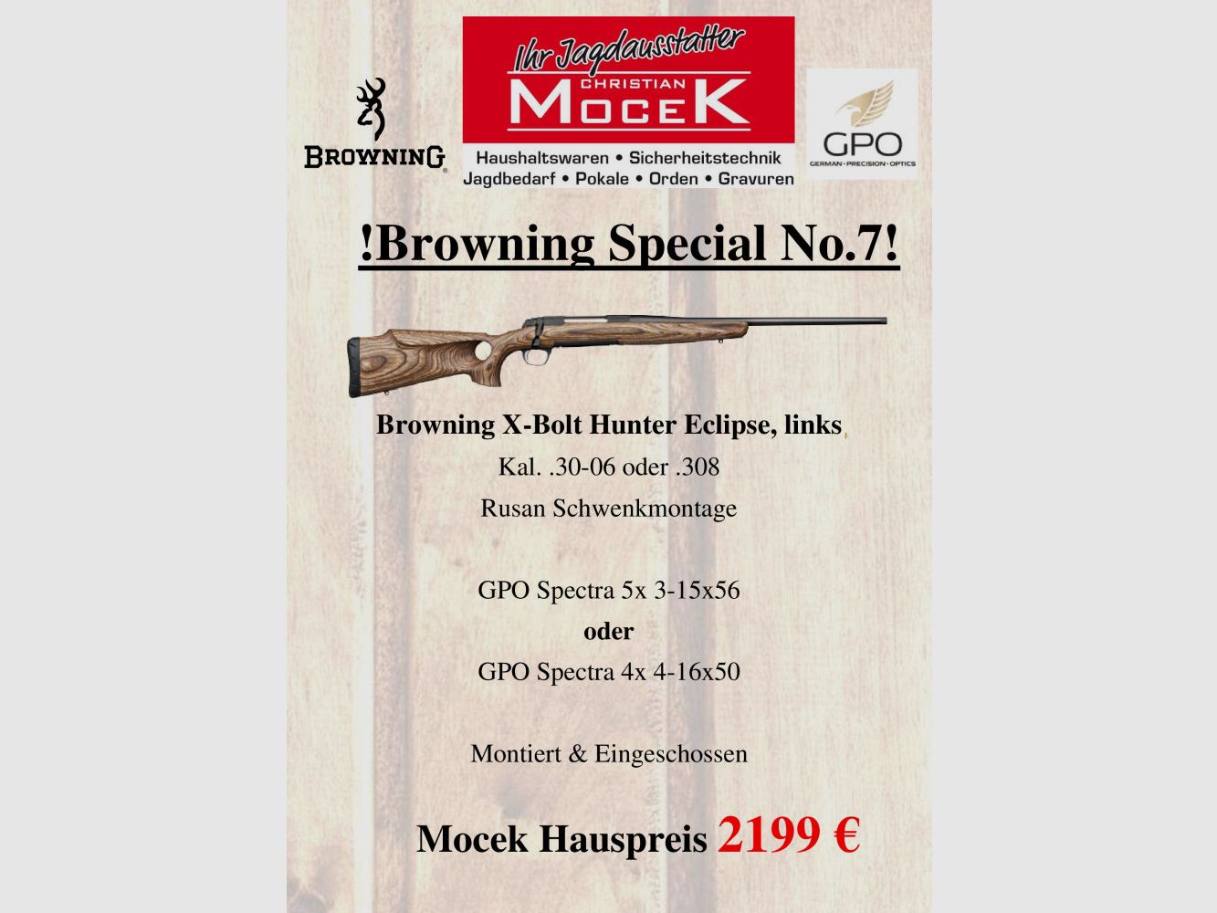 Browning X-Bolt Hunter Eclipse, mit GPO Spectra, links, Bild 1 von 2