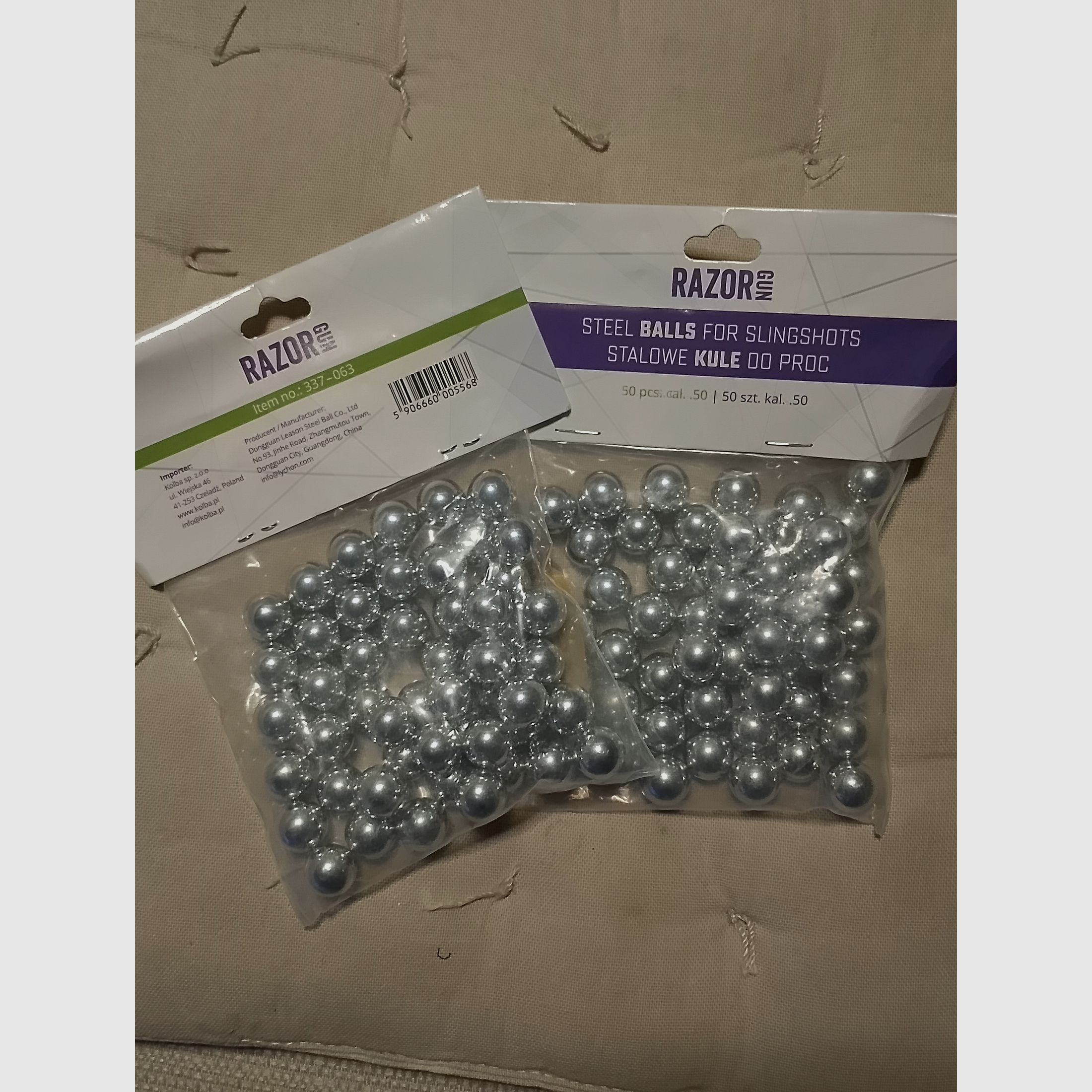 Stalen ballen stahl Kugeln slinger kaliber .50 12,6mm Razor Gun nieuw