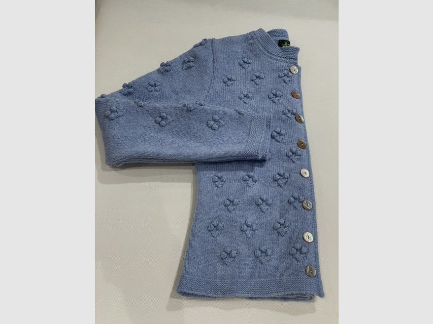 Damen Strickjacke aus Merinowolle in Hellblau