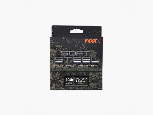 FOX – SOFT STEEL EXTRA TOUGH MONOFILAMENT 14lb 6.4kg CAMO FLECK Ø0.30mm 1000m