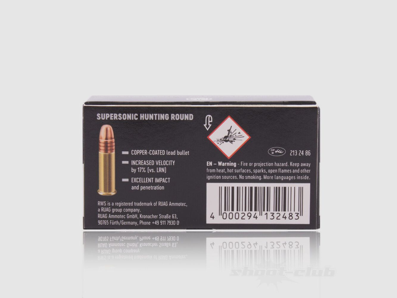 RWS HV Supersonic 40grs 50St .22lr