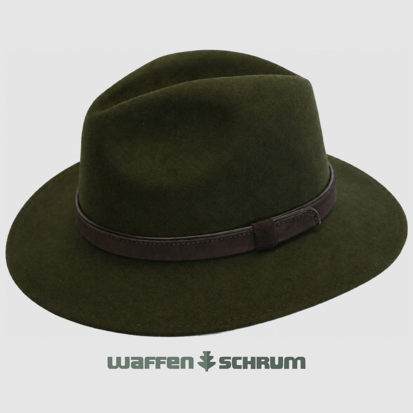 Lodenhut Rollhut m. Ledergarnitur Grün