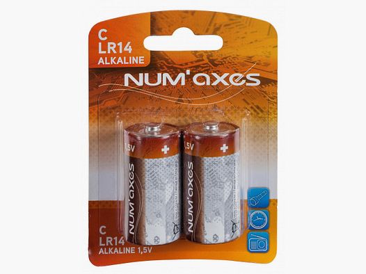 NUM'AXES - Blister 2 piles C LR14 alcalines 1,5 V