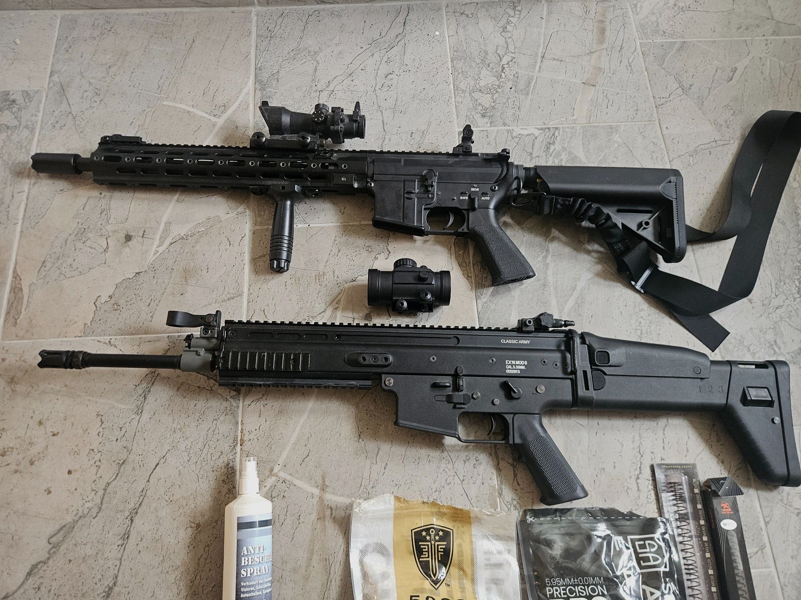 Großes Begadi S-AEG Starter-Set: MK16 (SCAR-L) & M4 M-LOK inkl. 10 Magazinen, Akkus & kompletter Flecktarn-Ausrüstung, Bild 9 von 15