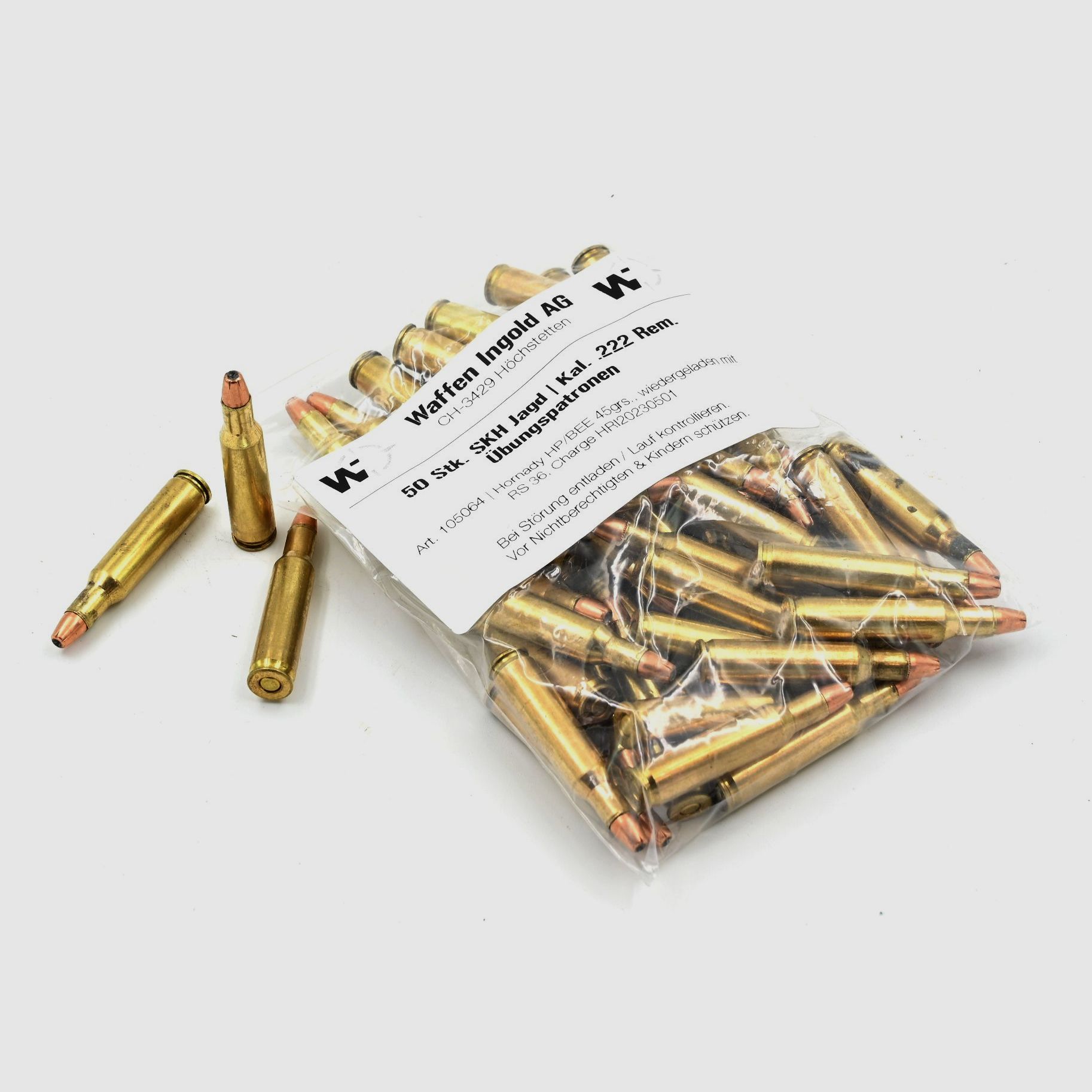 SKH, 222 Rem., HP/BEE, 45 gr., 50 Stk. (Hornady-Geschoss)