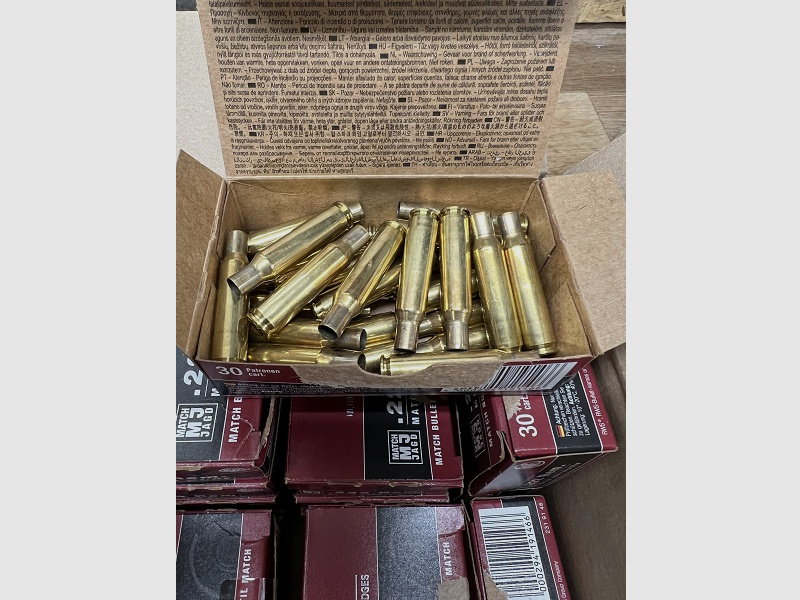 RWS Hülsen 222 Rem,Remington 450 Stück 1x aus Orginalpatrone abgefeuert, alle aus einem Los