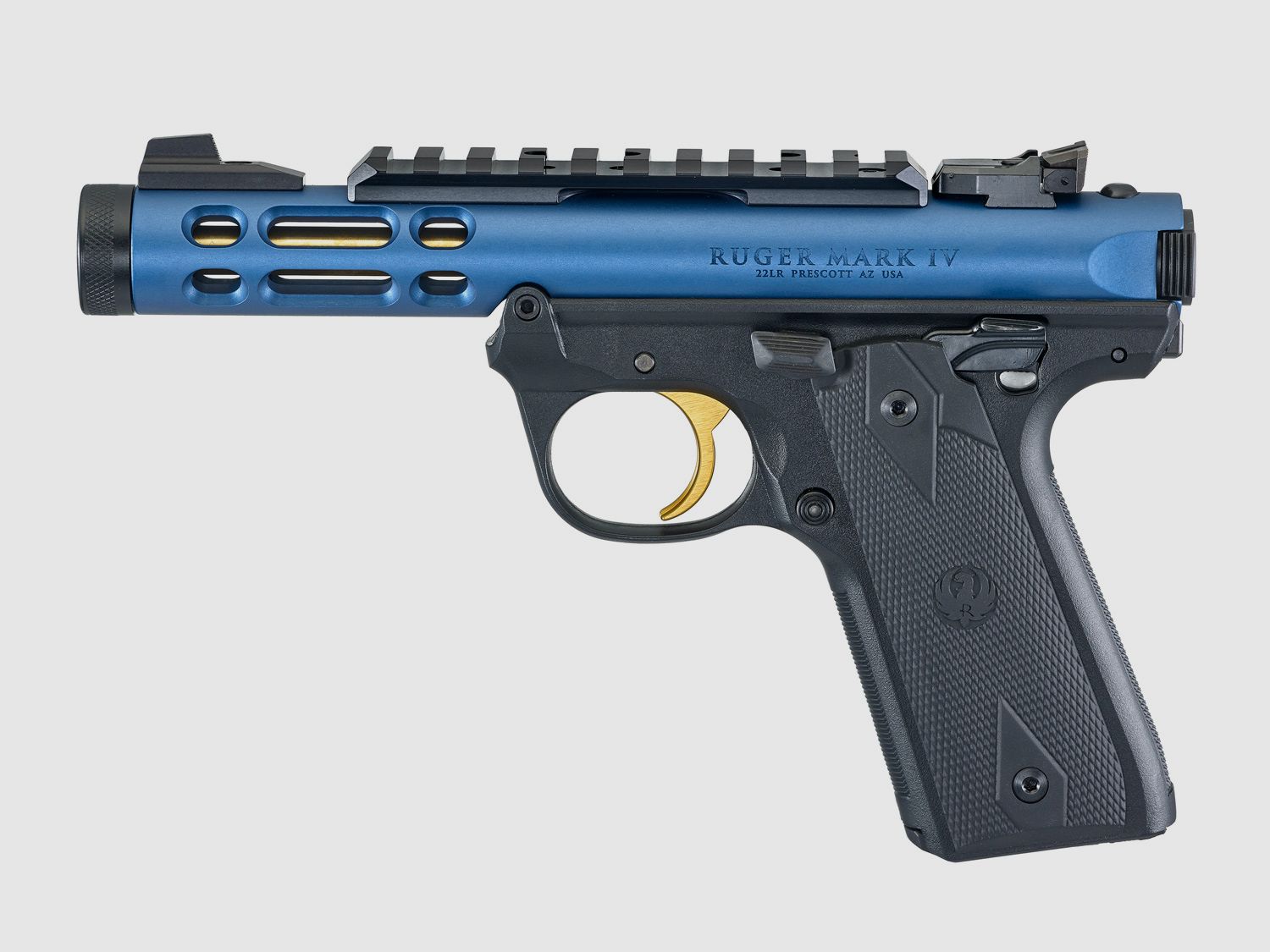 Ruger Mark IV 22/45 Lite .22 LR, 4.40" 1/2"x28, Picatinny, adjustable rear sight, Cobalt Kinetic Slate Anodized