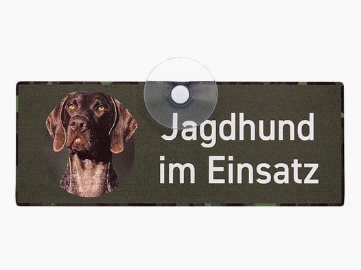Wilde Hilde Original Autoschild Jagdhund im Einsatz